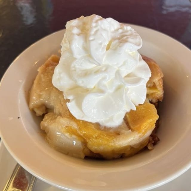 PEACH COBBLER.