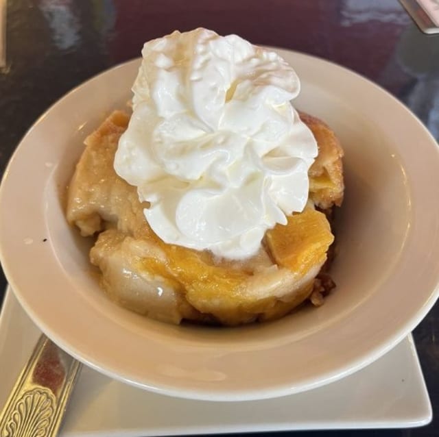 PEACH COBBLER.